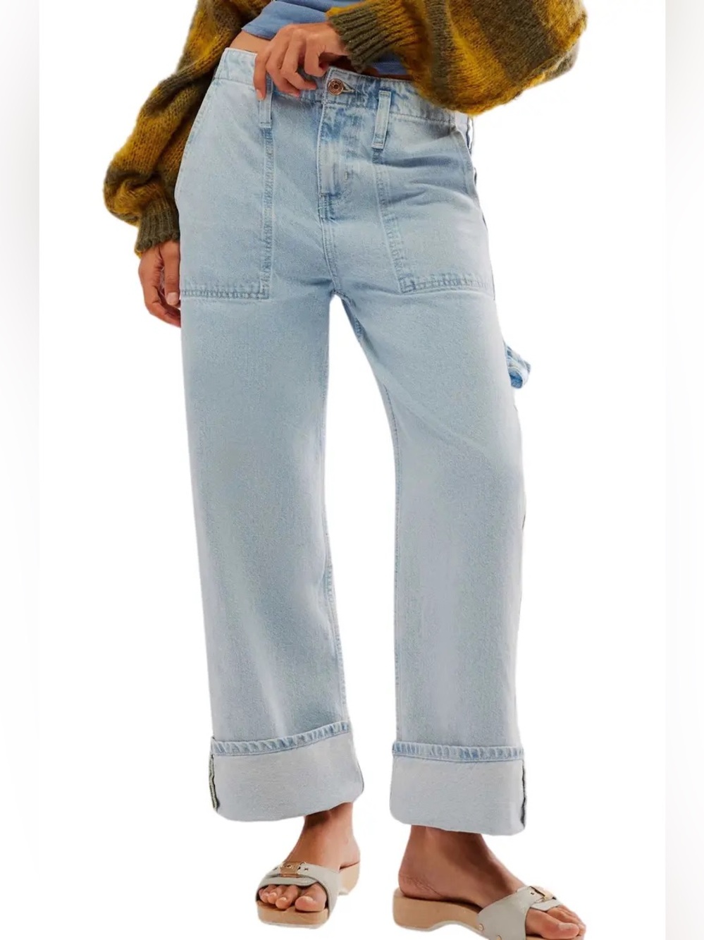 Free People We The Free Major Leagues Mid-Rise Cuffed Carpenter Jeans
